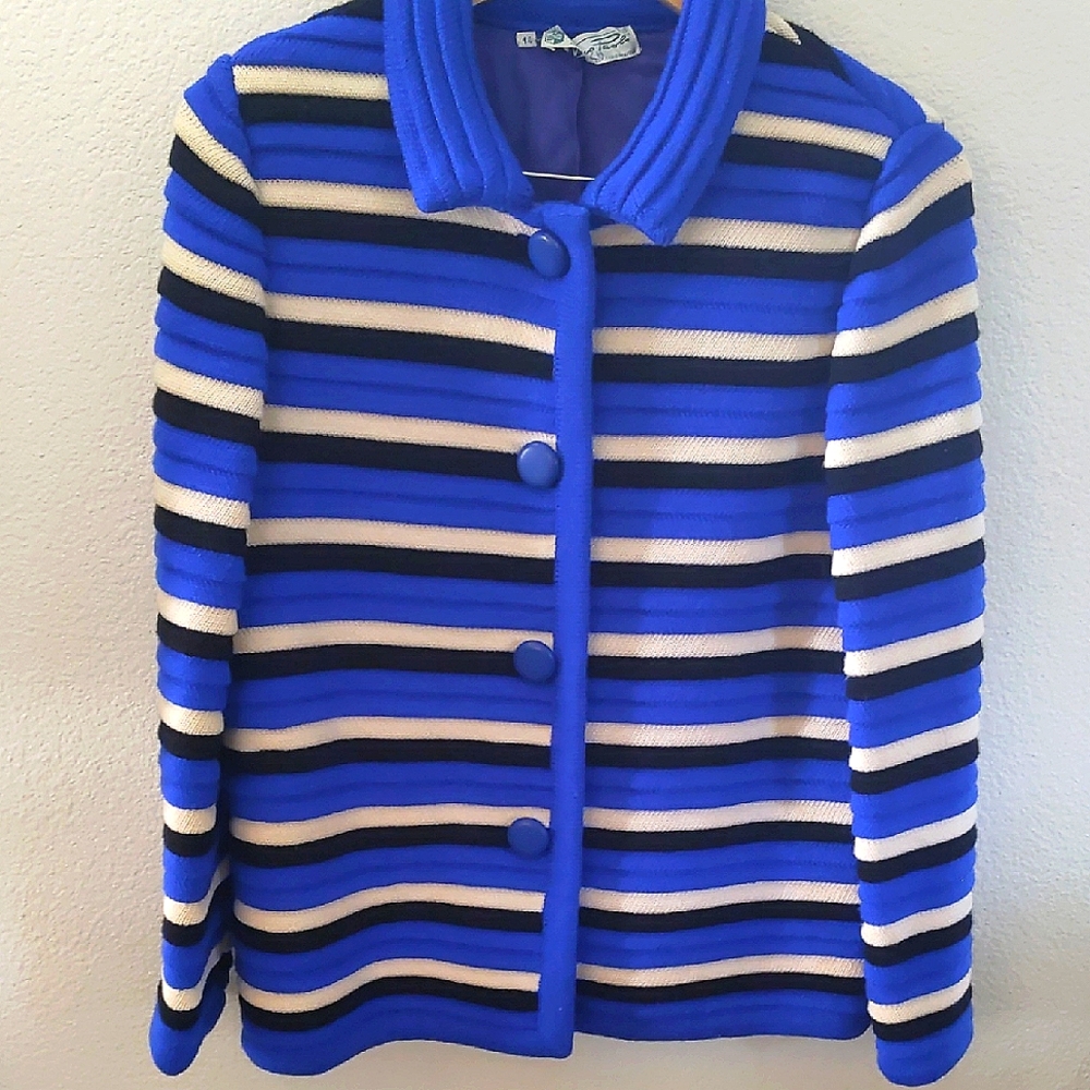 Vtg Gino Paoli 60's Women's Jacket Heavy 100% Wool Retro Sz14 Retro Y2K Classic